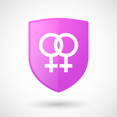 Shield icon with a lesbian sign