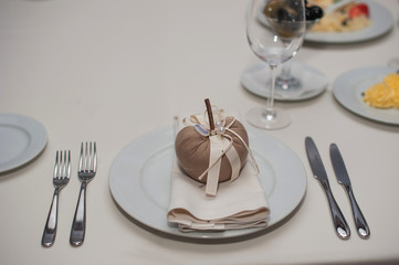 Table Laid For wedding , A Romantic Dinner or other events. Tabl