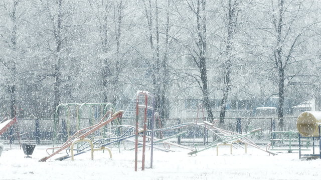 Mega extra big global snowfall loop on playground