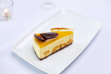 dessert or piece of cake at restaurant