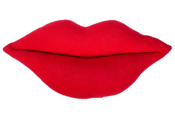 mouth red kiss doll isolated