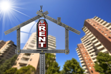 Obraz premium House For Rent Sign - Metallic Meter