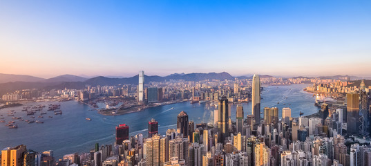 Naklejka premium Sceny miejskie w Hongkongu