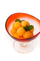 Cantaloupe Melon and Mint. Shallow dof. Selective soft focus.