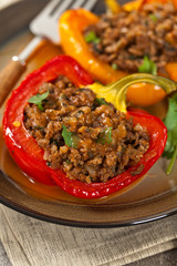 Stuffed peppers with meat. Selective focus.
