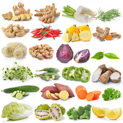 set of vegetable isolated on white background