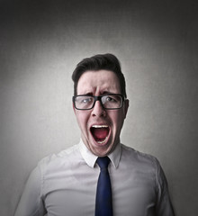 Businessman shouting