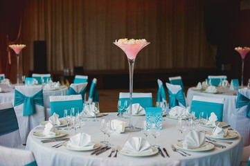 View of wedding place with empty seats