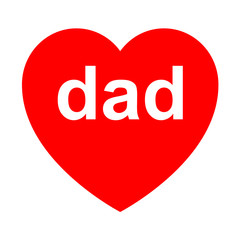 Icono texto dad en corazon