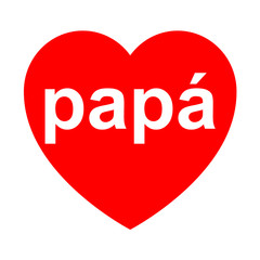 Icono texto papá en corazon