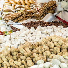 Sweets and truffles in a street market