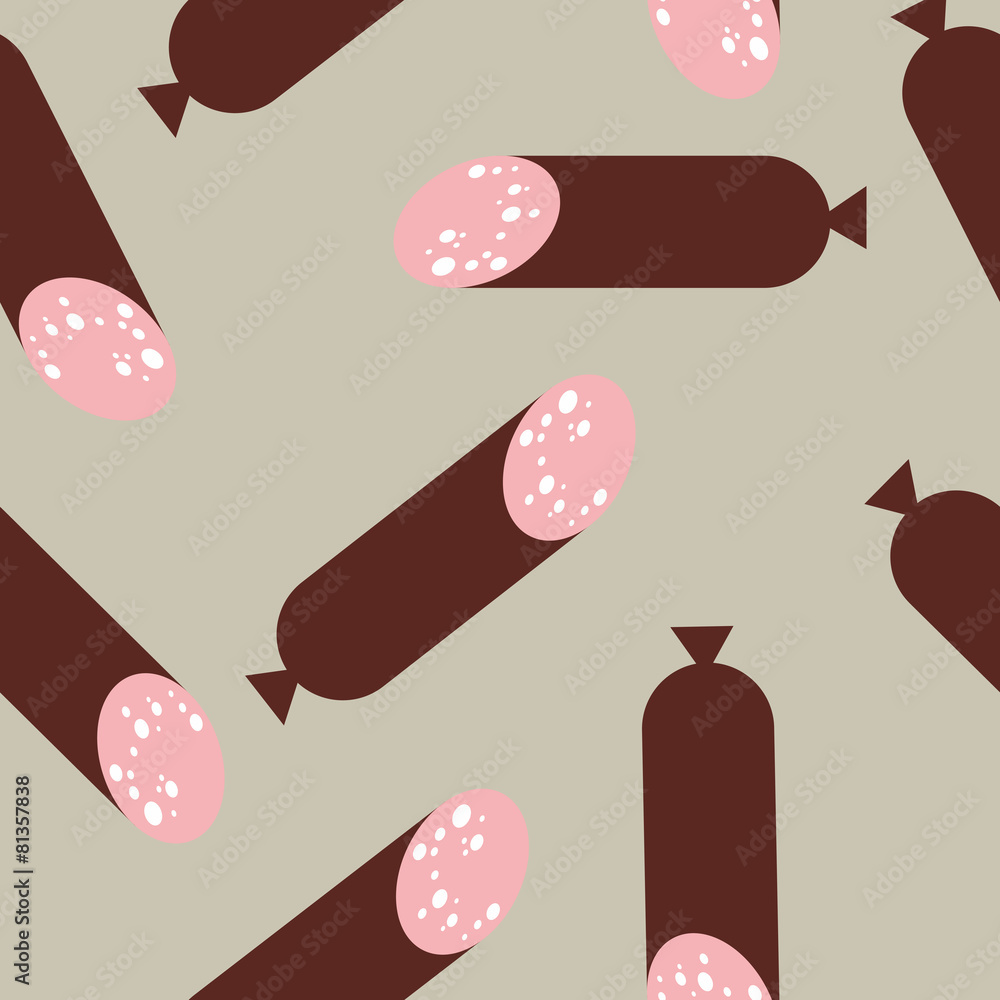 Poster sausage pattern seamless. wurst. endless print texture. cartoon