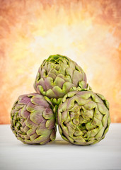 Fototapeta premium Group of fresh artichokes