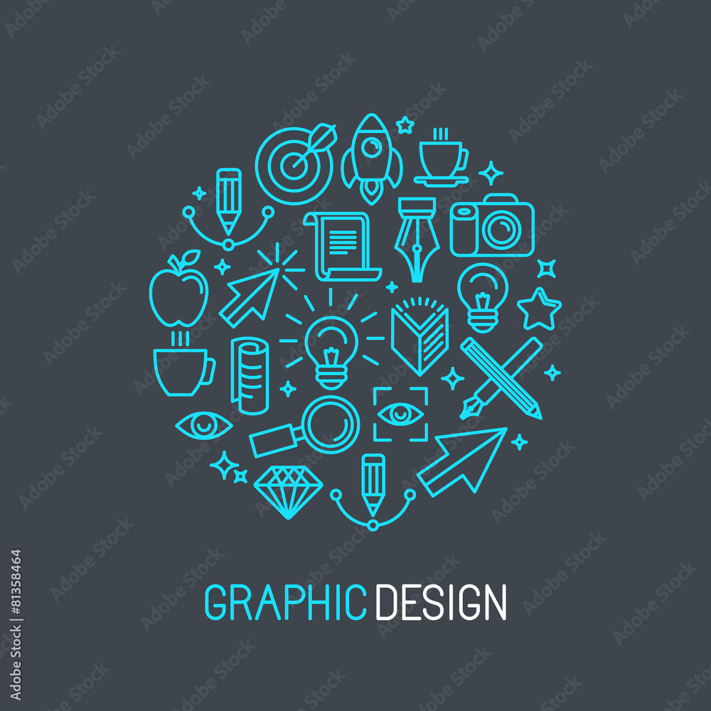 Poster vector linear graphic design concept
