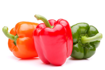Sweet bell pepper isolated on white background cutout