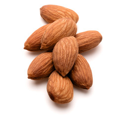 almond nuts isolated on white background close up