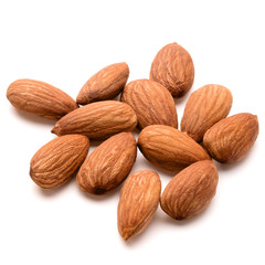 almond nuts isolated on white background close up