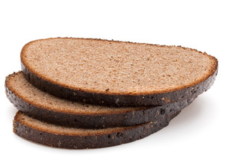 Slice of fresh rye bread isolated on white background cutout