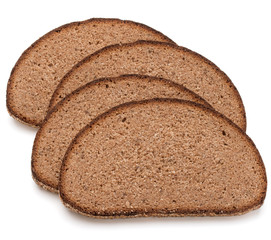 Slice of fresh rye bread isolated on white background cutout