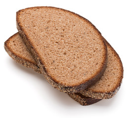 Slice of fresh rye bread isolated on white background cutout