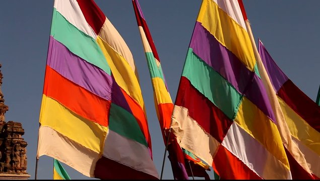 Colorful Flag in the temple