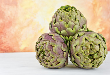 Fototapeta premium Group of fresh artichokes