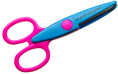 Zigzag scissors isolated on white background