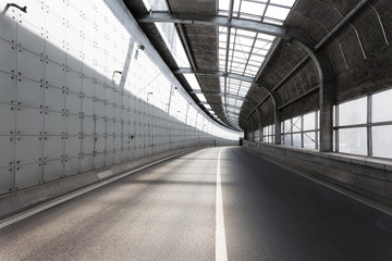 Empty tunnel of modern city