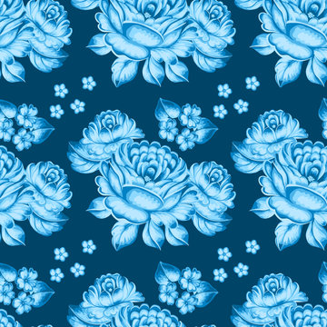 Seamless floral zhostovo pattern