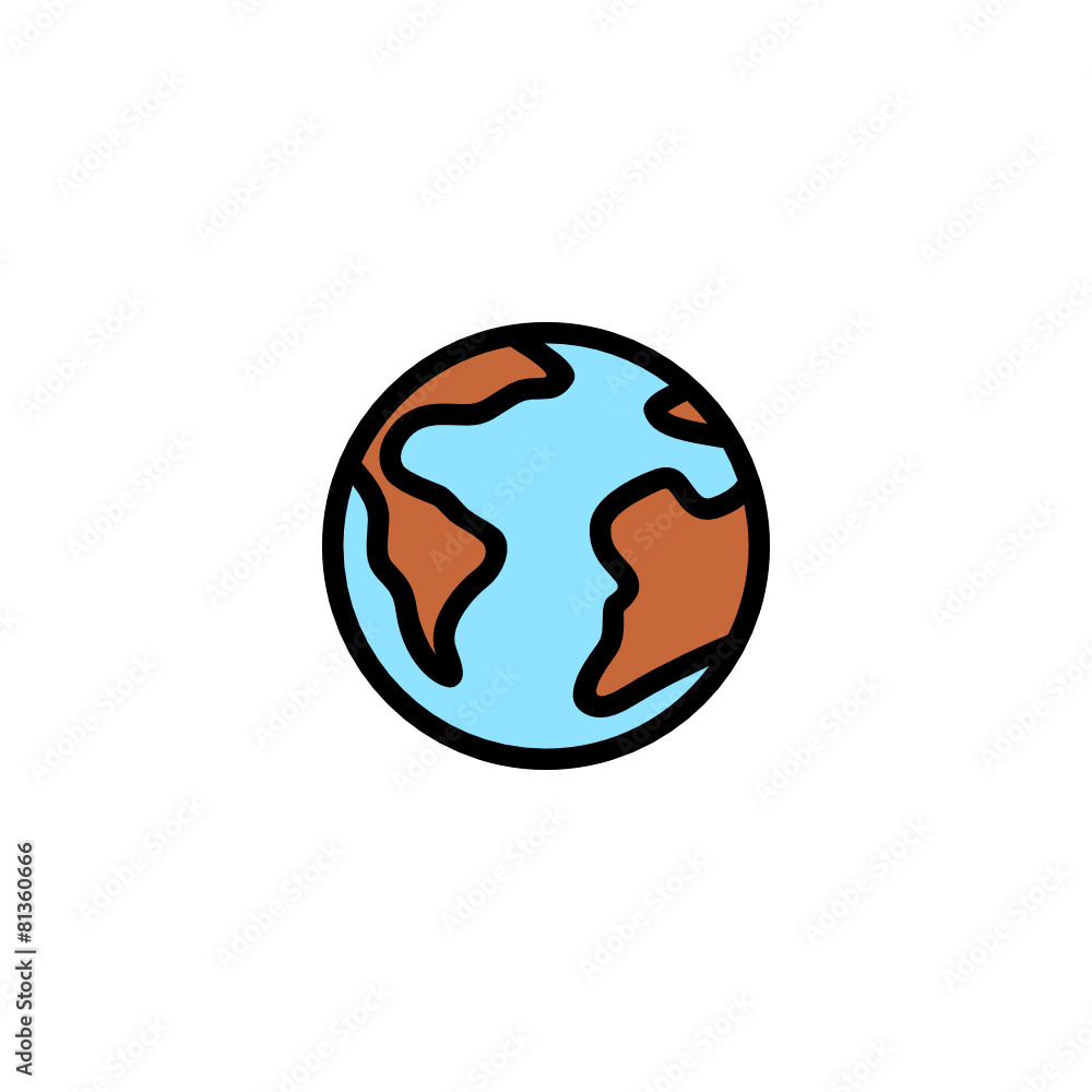 Poster globe - thickly colorful icon