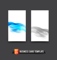 Business Card template set 18  light blue curve and wave