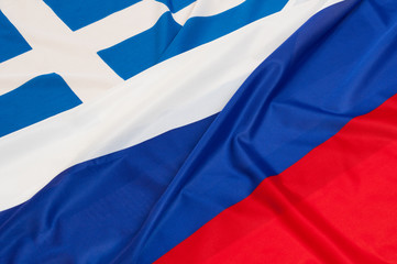 Flags of Russia and Greece