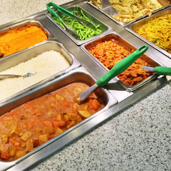 Buffet with variety of vegetarian food