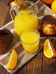 fresh orange juice and muffins