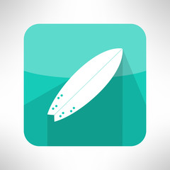 Surfboards icon in modern simple flat design. Surfing board with