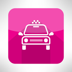 Taxi cab icon in moder clean and simple flat design. Car symbol