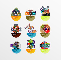 Set of abstract geometric shapes with options