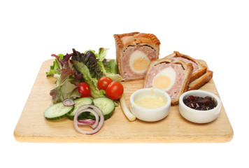 Pork pie and salad
