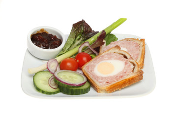 Pork pie and salad