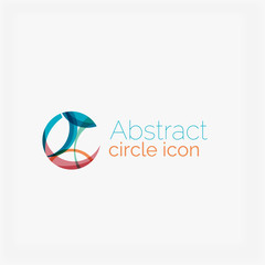 Clean elegant circle shaped abstract geometric logo. Universal