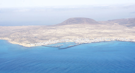 Vista aérea de la Isla de La Graciosa, Islas Canarias