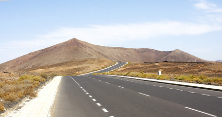 Carretera en Lanzarote, Canarias