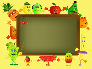 Fototapeta premium fruit cartoon background