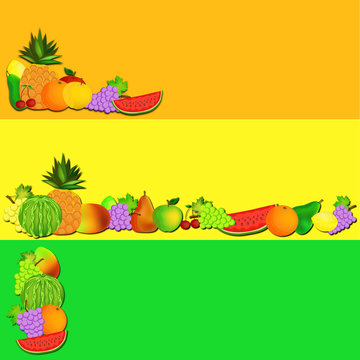 fruit cartoon banner