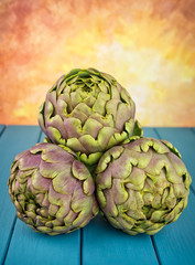 Obraz premium Group of fresh artichokes
