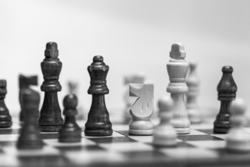 Chess. Chess photographed on a chessboard
