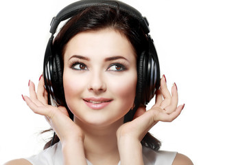 Fototapeta premium woman listening music