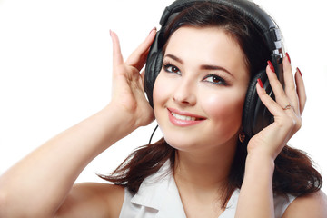 Fototapeta premium woman listening music