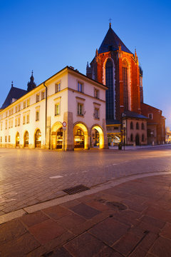 Basilica in the old town of Krakow, Poland.