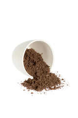 Overturn plant pots with soil